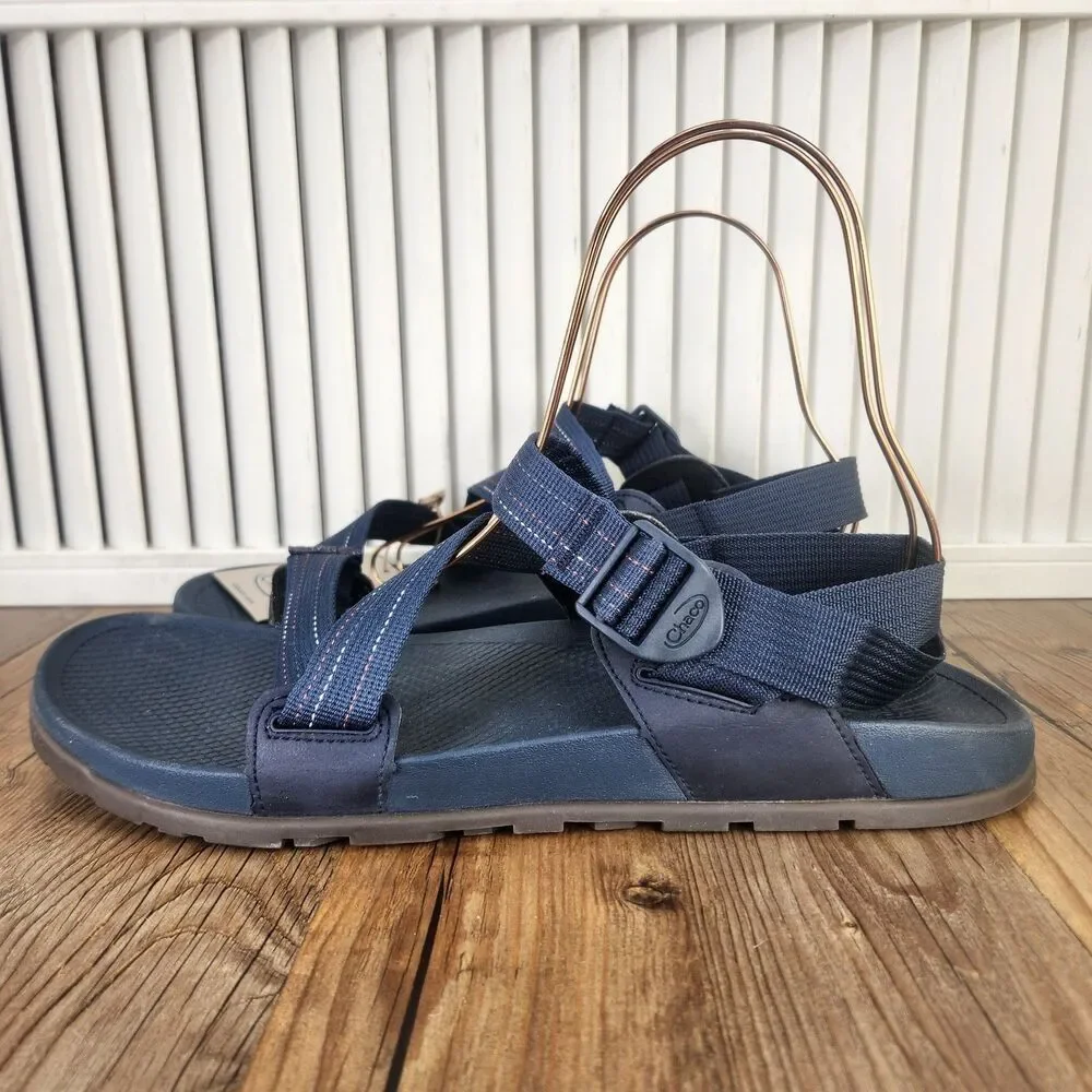 Chaco Lowdown Slides Men's 14 Navy Adjustable Outdoors Beach Lakeshore Sandals